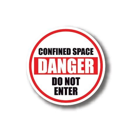 Ergomat 24in CIRCLE SIGNS - Confined Space Danger Do Not Enter DSV-SIGN 576 #1943 -UEN